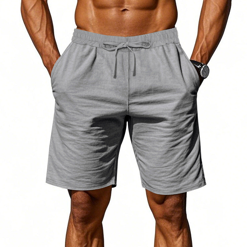 Men's casual cotton blend leisure shorts with elastic waistband and side pockets Mune Fashion