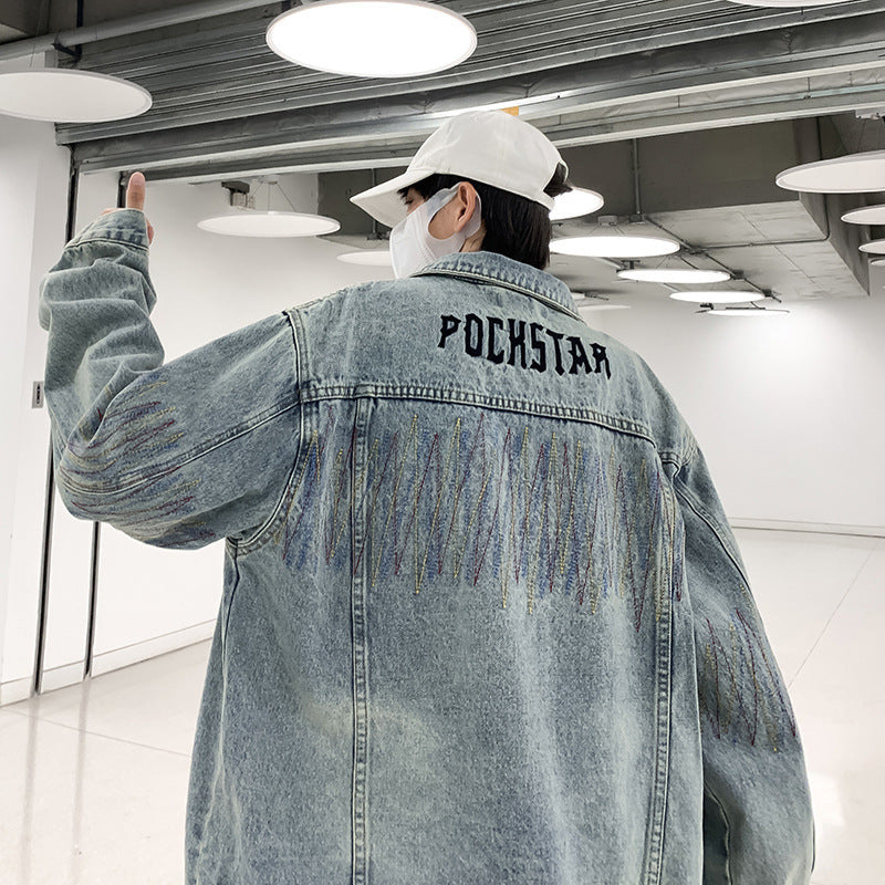 Men's Fashion Denim Jacket with Creative Accents Mune Fashion