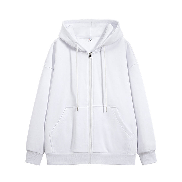 Unisex Oversize Hoodie Fleece Jacket with Boxy Cut and Metal Zipper Drune