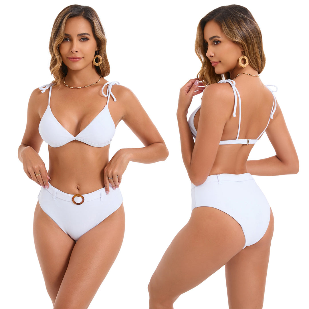 Women's triangle bikini with elegant lacing and trendy ring closure Mune Fashion