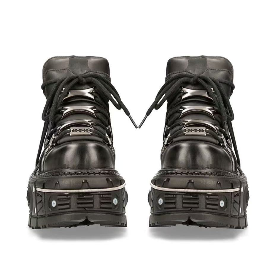 Women's Stable High-Top Boots with Durable Rubber Sole Mune Fashion