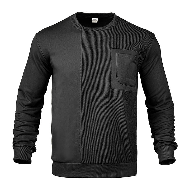 Men's Structured Sweatshirt with Ribbed Panel and Chest Pocket Mune Fashion