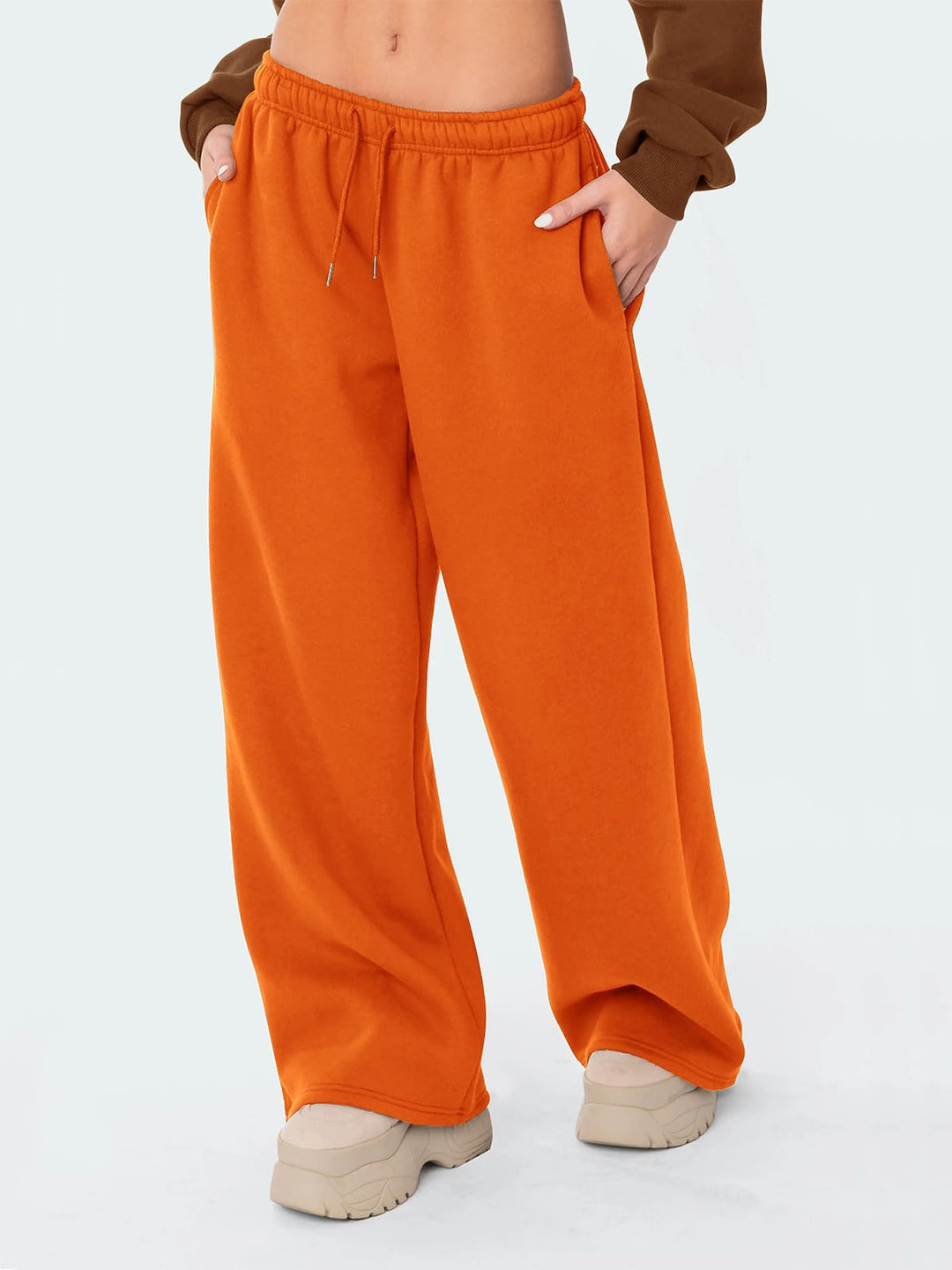Women's wide lounge pants with high comfort waistband, elastic drawstring and side slant pockets Mune Fashion