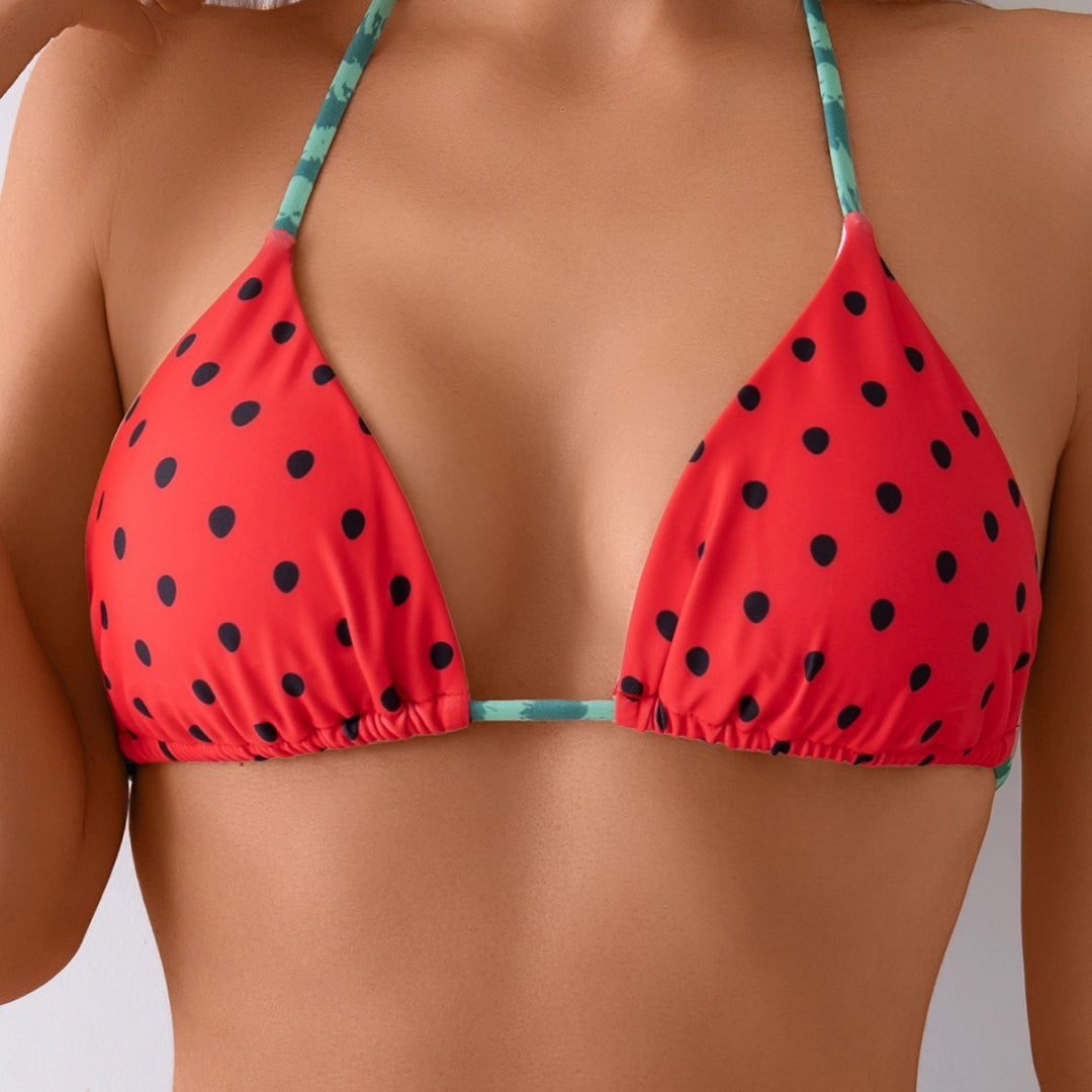 Ladies triangle bikini set with eye-catching fruit design Mune Fashion