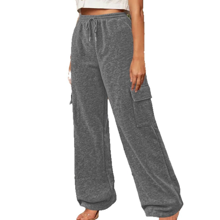 Women Soft Cargo Lounge Pants with Elastic Waist and Wide Leg Mune Fashion