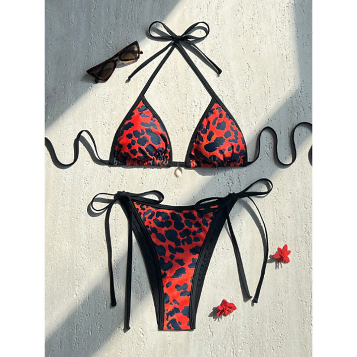 Women's triangle bikini with animal print and side ties Mune Fashion