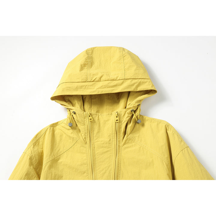 Unisex Lightweight Boxy Windbreaker with Hood, Utility Chest Pocket and Drawstring Mune Fashion