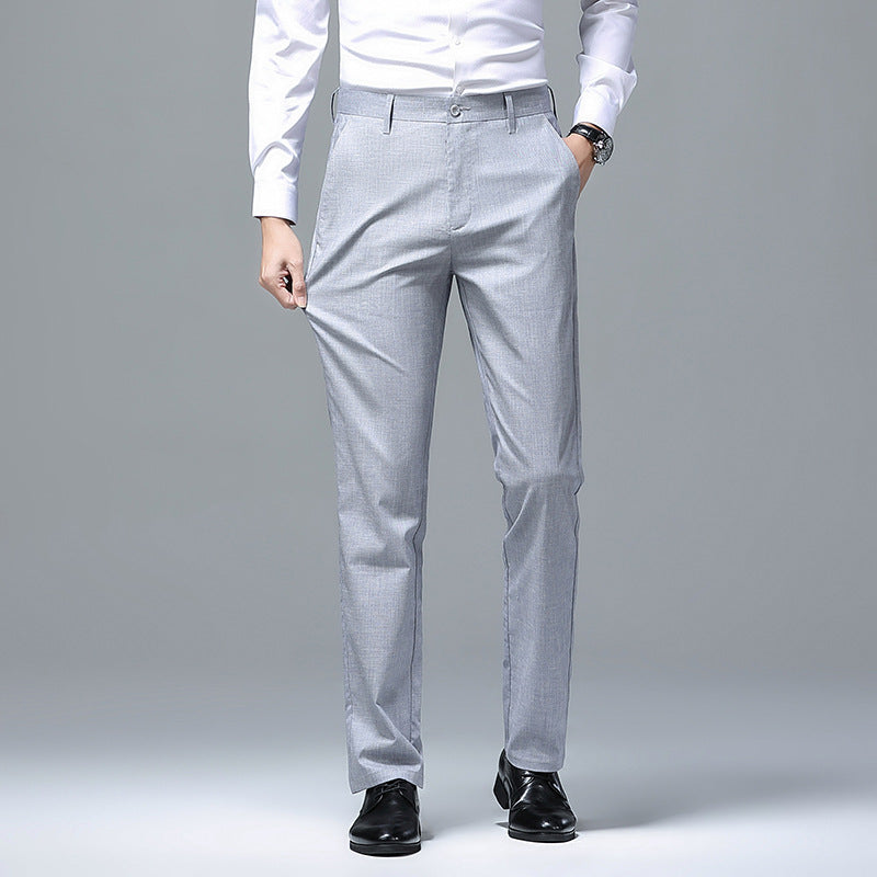 Men's Slim Chino Business Pants with Crease and Light Stretch Mune Fashion
