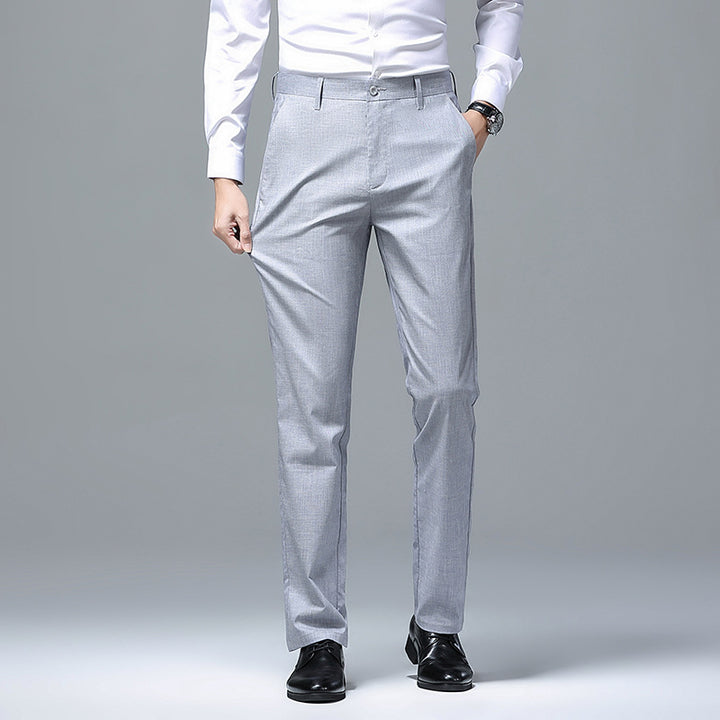 Men's Slim Chino Business Pants with Crease and Light Stretch Mune Fashion