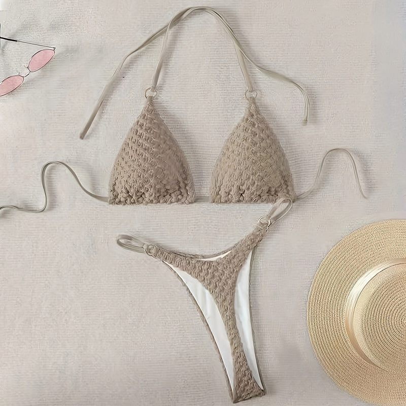 Women's Triangle Bikini with Braided Structure Mune Fashion