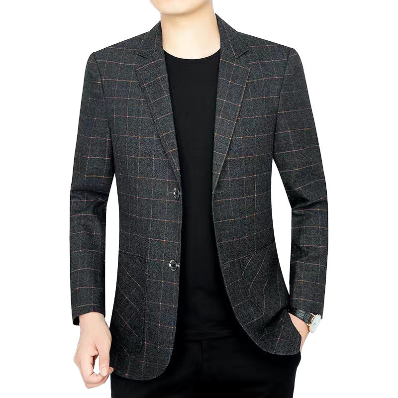 Men Slim Fit Checked City Blazer with Patch Pockets Mune Fashion