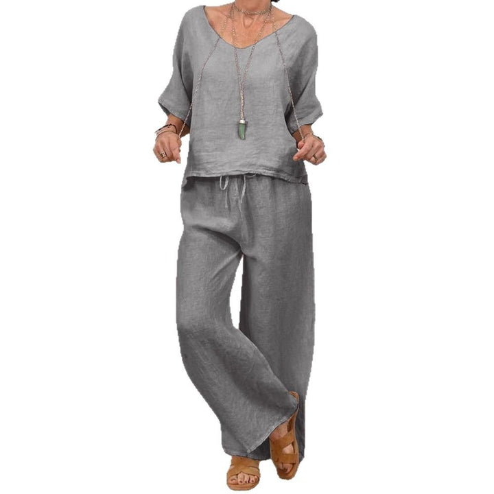 Women’s linen suit with a casual cut and wide leg Mune Fashion