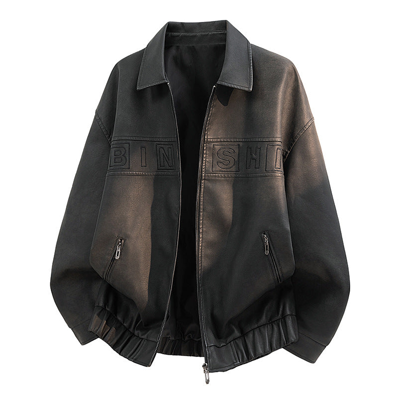 Men's Casual Leather Jacket Mune Fashion
