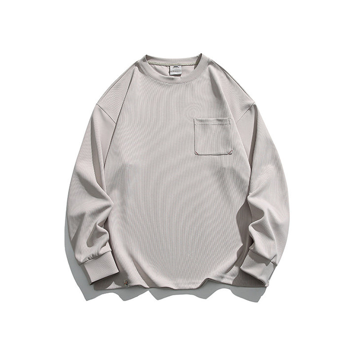 Unisex Oversize Rib Long Sleeve Shirt with Chest Pocket, Raglan Sleeves and Ribbed Cuffs Mune Fashion
