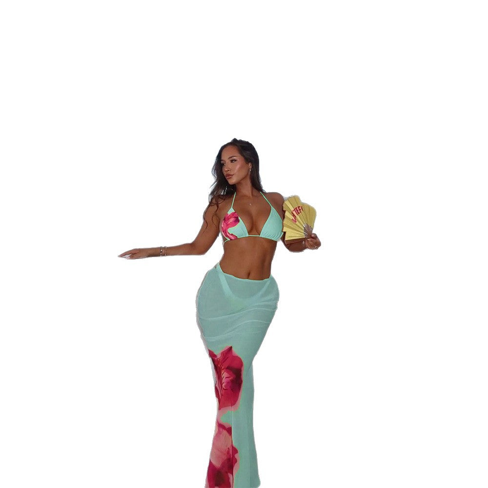 Women Bikini Set with Elegant Wrap Skirt Mune Fashion