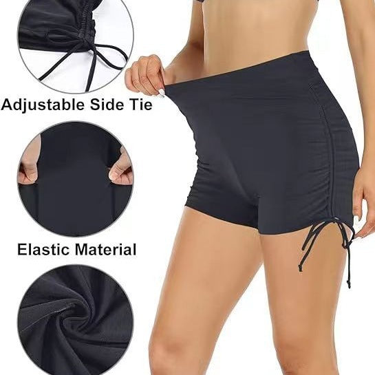Women's figure-flattering swim shorts with gathering and side lacing Mune Fashion