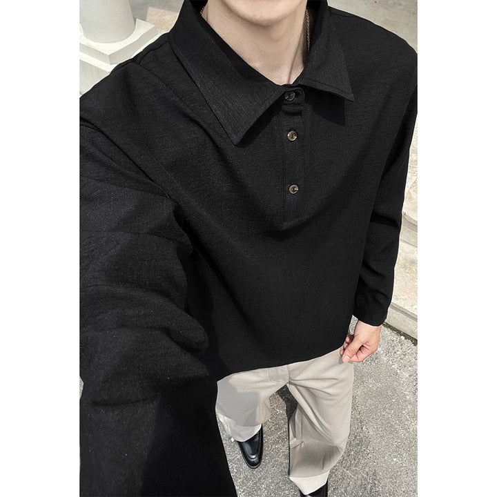 Men's Casual Polo Sweater with Stand-Up Collar Mune Fashion
