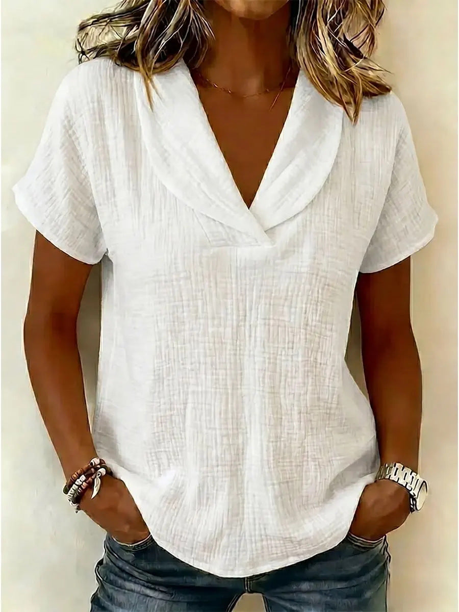 Women Casual and Comfortable Top with Stylish Collar Mune Fashion