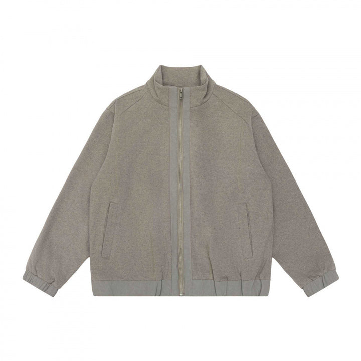 Unisex Short Cut Teddy Fleece Jacket with Stand-Up Collar, Full Zip and Elastic Hem Mune Fashion
