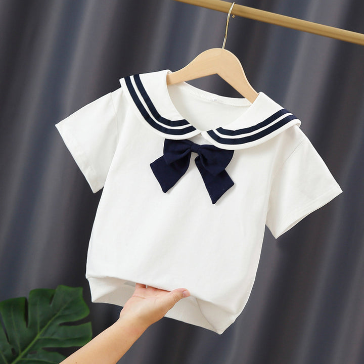 Girls sailor t-shirt with bow detail Mune Fashion