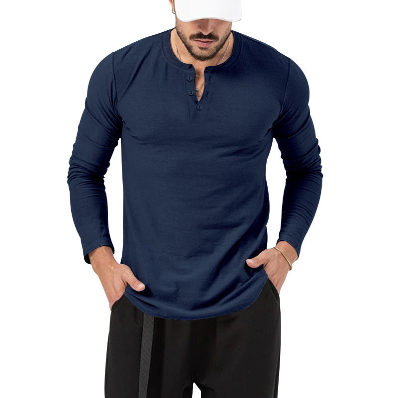 Men's Long Sleeve Henley made of lightweight cotton blend Mune Fashion