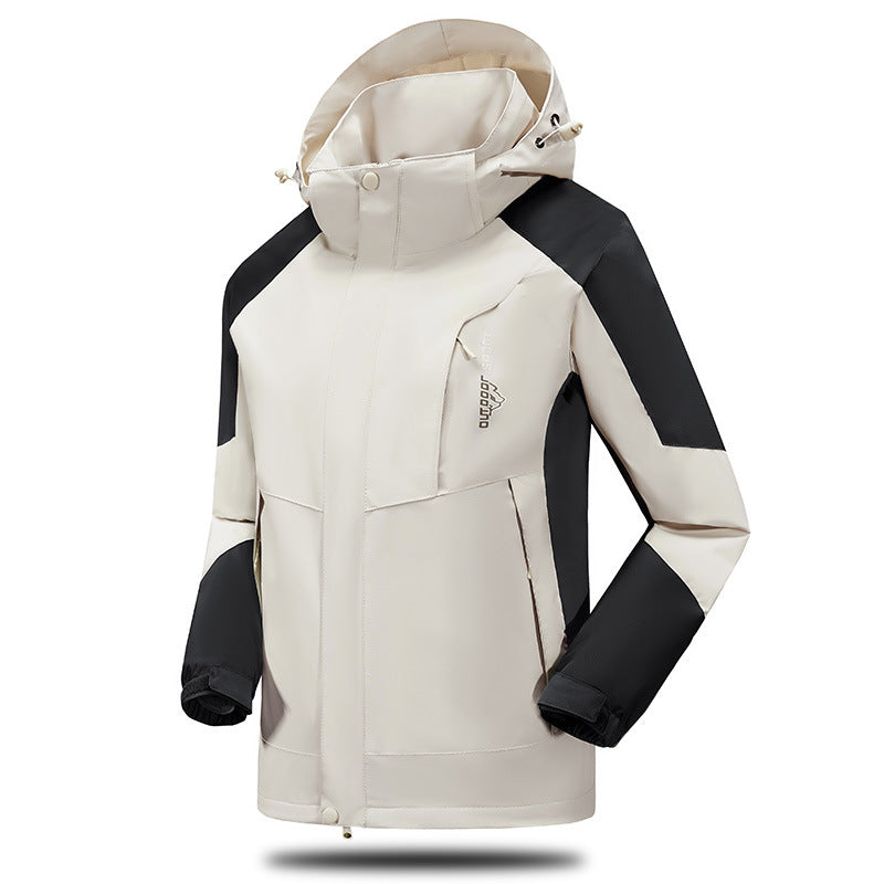 Men's water- and windproof softshell outdoor jacket with adjustable hood and zippered pockets Mune Fashion