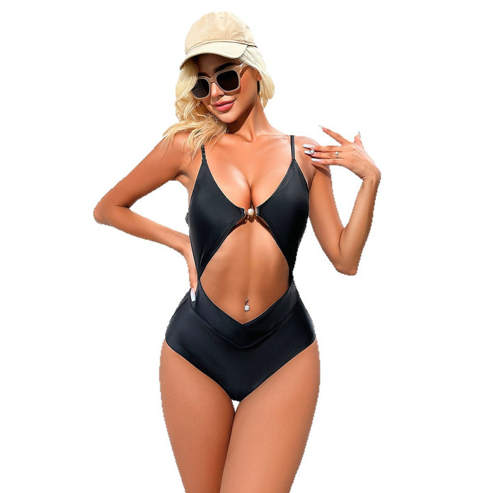 Ladies Elegant Monokini with Cut-Outs and Ring Detail Mune Fashion