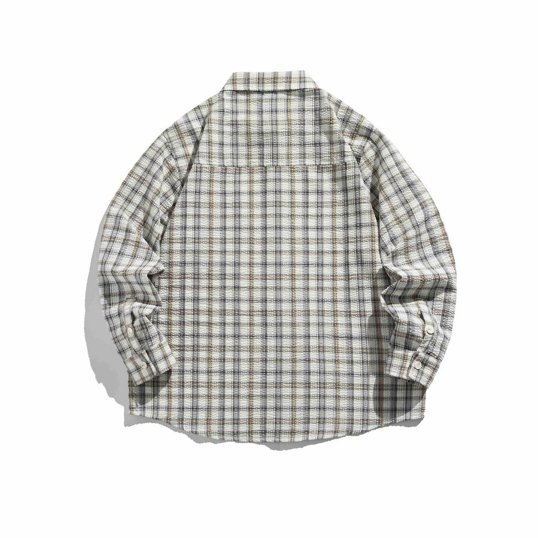 Women Oversized checkered shirt jacket with quilted structure Mune Fashion