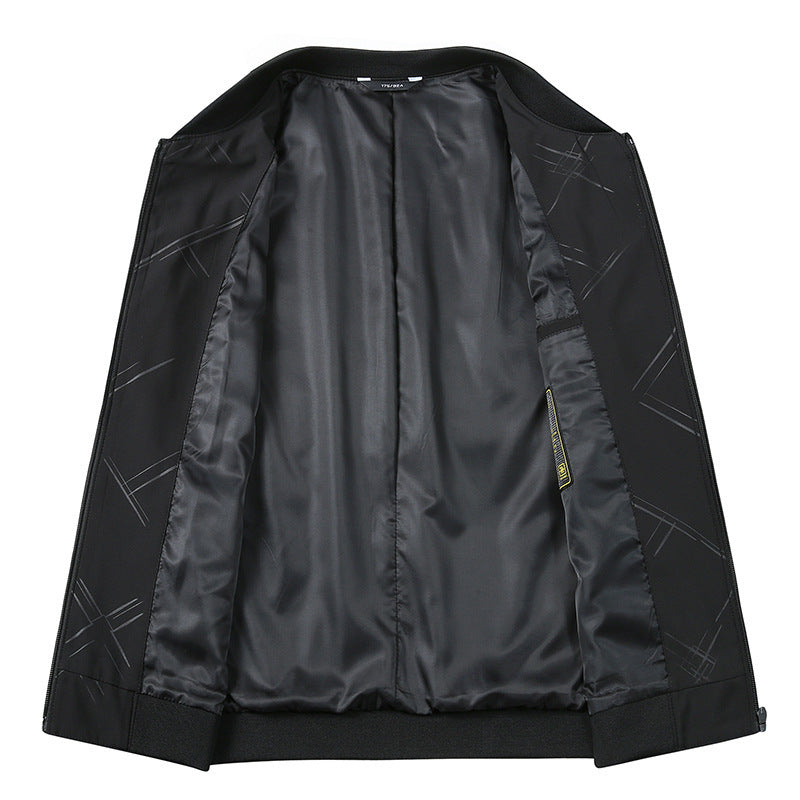 Men's Lightweight Bomber Jacket with Subtle Reflective Stripes and Zipper Pockets Mune Fashion