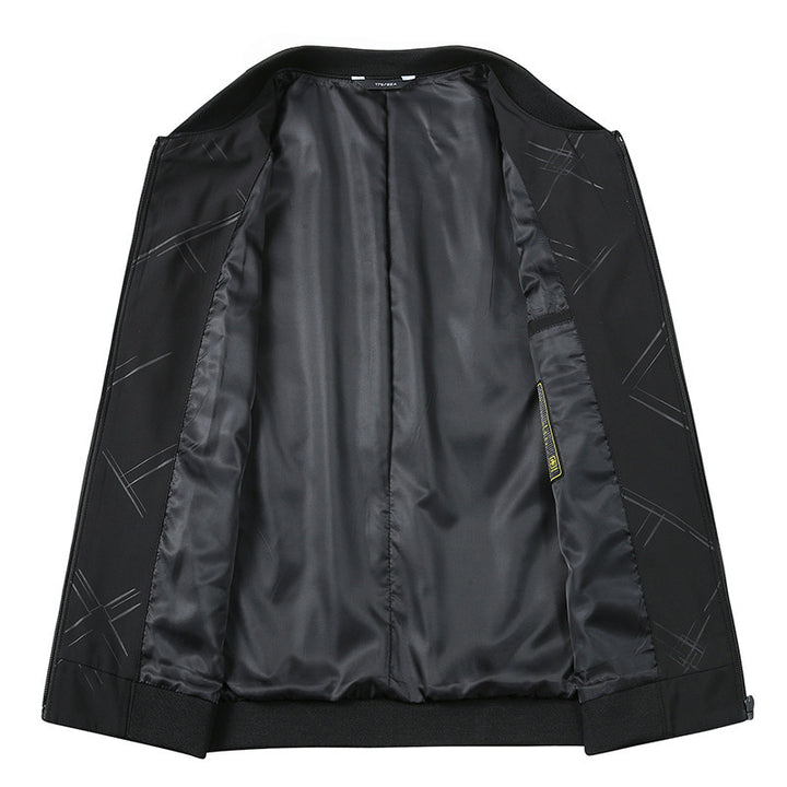 Men's Lightweight Bomber Jacket with Subtle Reflective Stripes and Zipper Pockets Mune Fashion
