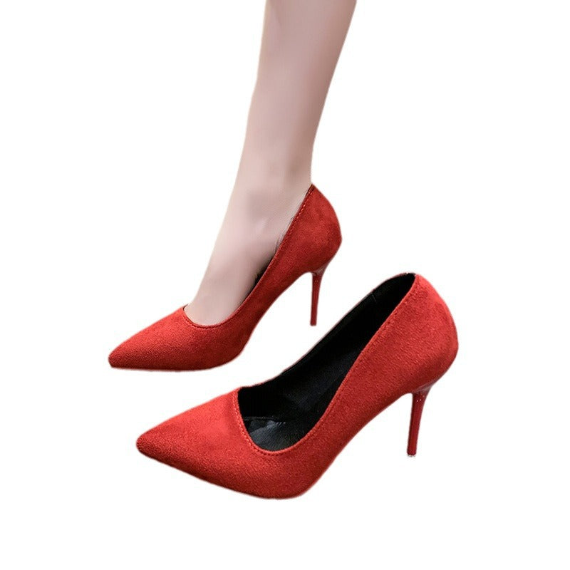 Women's Elegant Lace Pumps with Transparent Heel and Soft Upper Mune