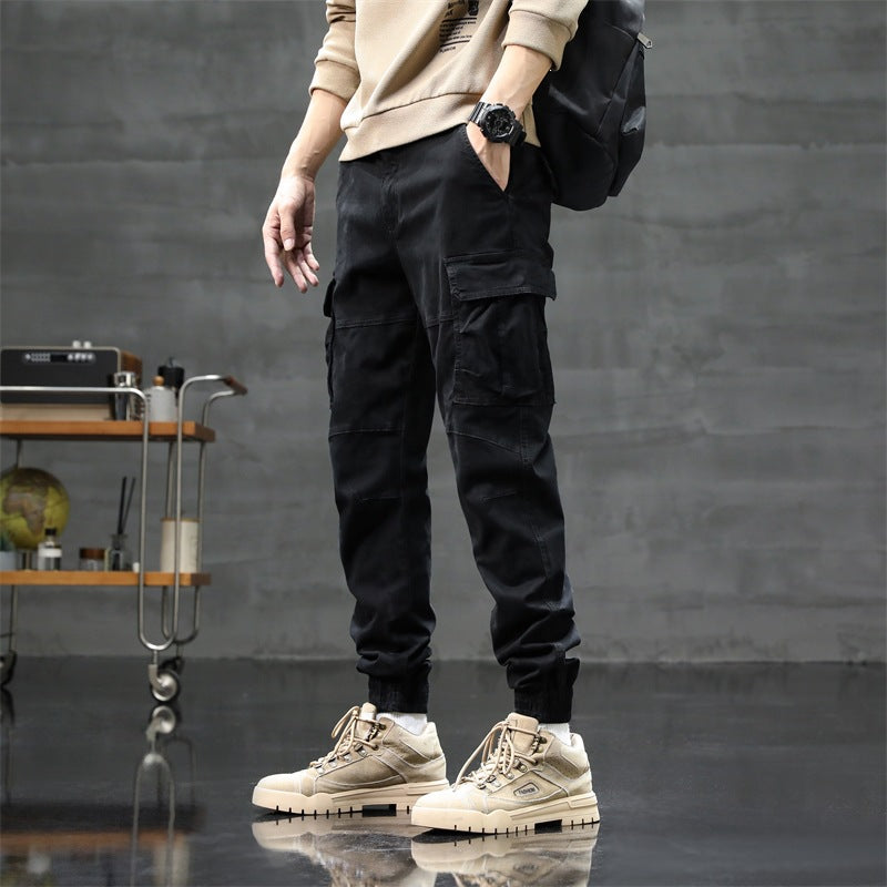 Men's Cargo Jogging Pants with Camouflage Knee Insert & Elastic Cuffs Mune Fashion