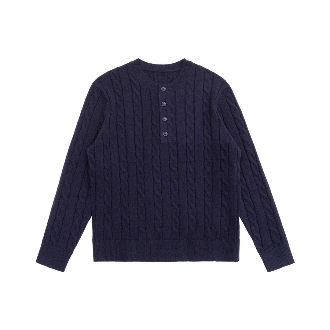 Women's knit cardigan with cable pattern and round neckline Mune Fashion