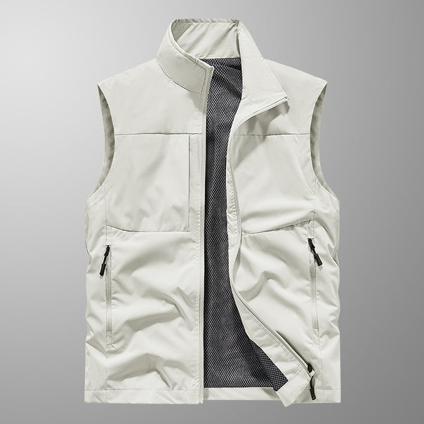 Men's lightweight windproof outdoor vest with breathable mesh lining and concealed zip pockets Mune Fashion