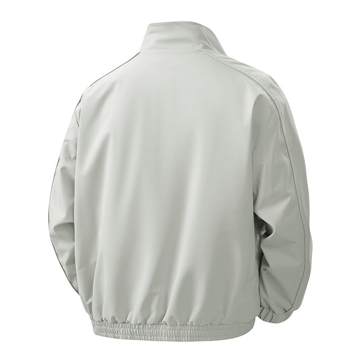 Men's light transitional jacket with ergonomic cutting lines, stand-up collar and concealed zipper Mune Fashion