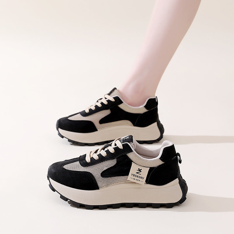 Ladies Sporty Sneakers with Breathable Mesh Inserts and Cushioning Sole Mune Fashion