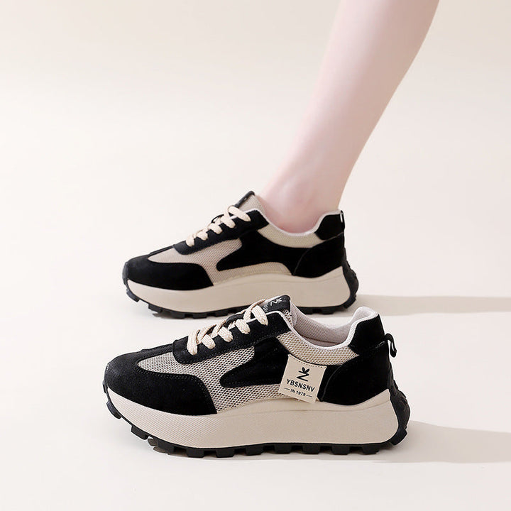 Ladies Sporty Sneakers with Breathable Mesh Inserts and Cushioning Sole Mune Fashion