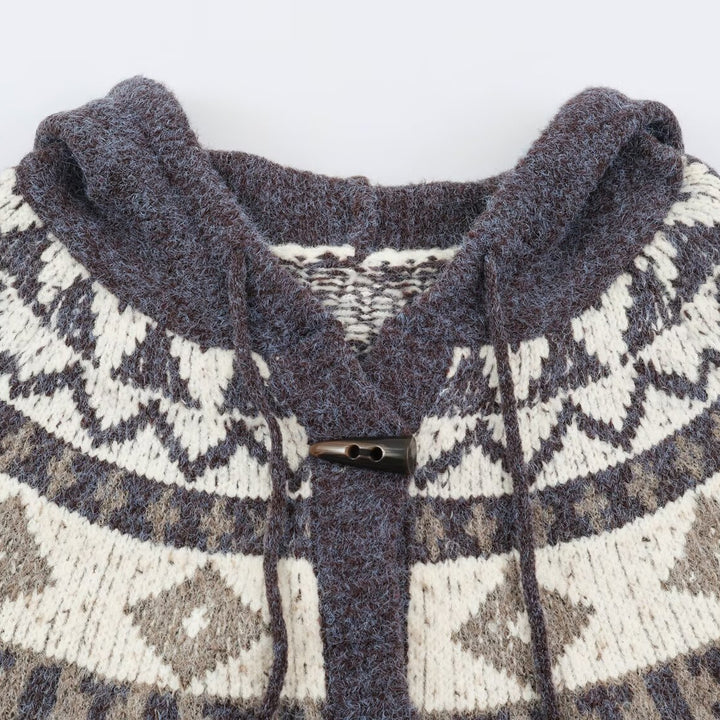Ladies hooded cardigan in Norwegian style with toggle closures Mune Fashion