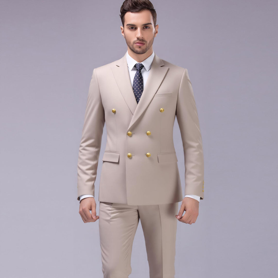 Men's double-breasted evening blazer with decorative buttons, slim silhouette and elegant finish Mune Fashion