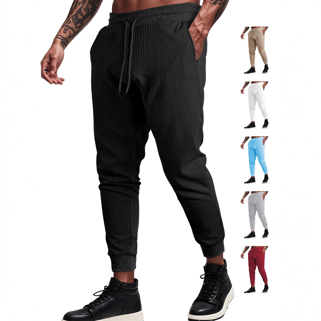 Men's fine-structured jersey lounge pants tapered cut with drawstring waistband and ribbed leg openings Mune Fashion