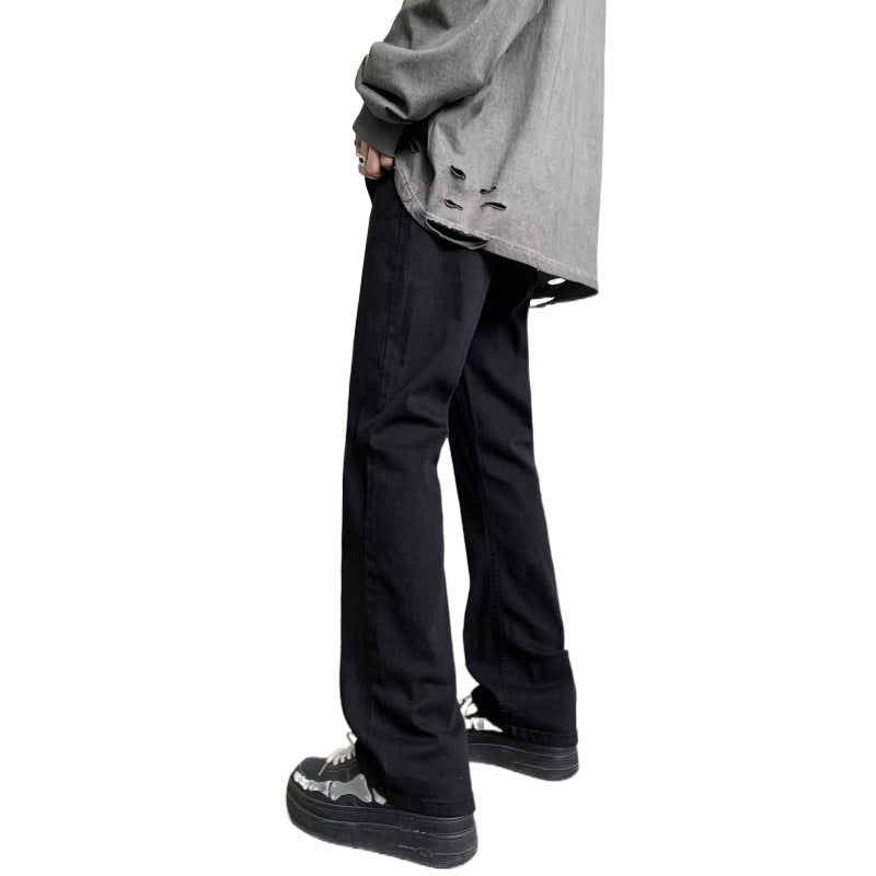 Men's Cotton Blend Pants with Straight Leg, Loose Fit, and Low Rise Mune Fashion