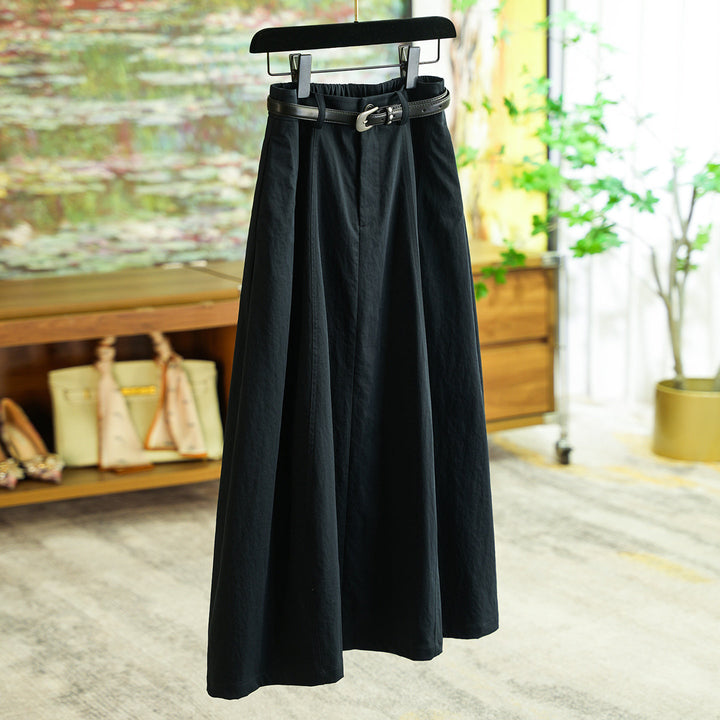 Women's Elegant Maxi Skirt with Waist Belt Mune Fashion