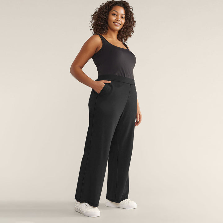 Women High-Waisted Relaxed Culotte Pants with Wide Leg and Side Pockets Mune Fashion