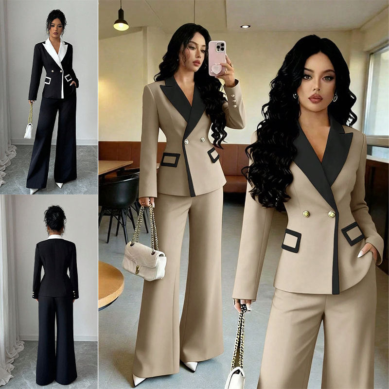 Women Elegant Double-Breasted Blazer Set Mune Fashion