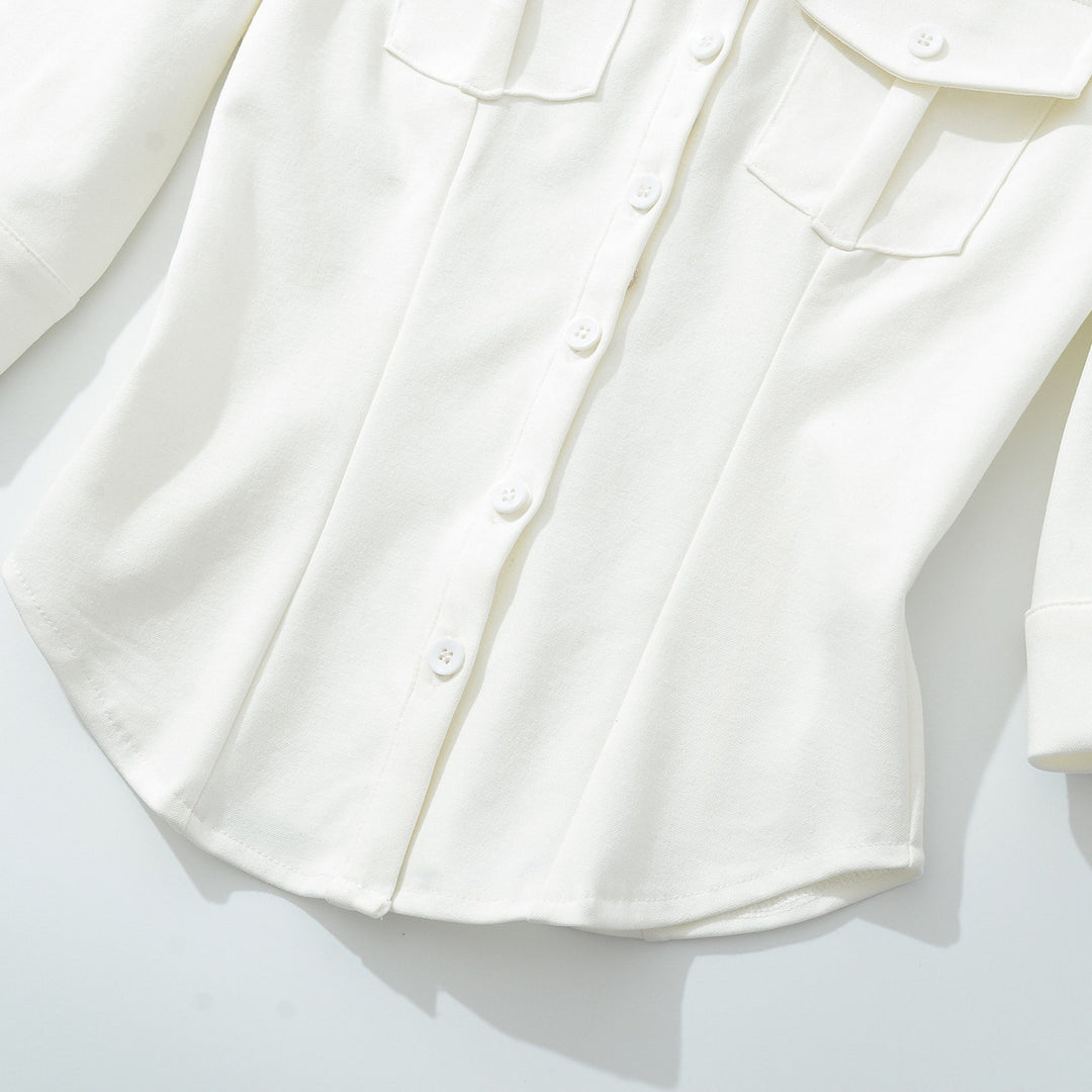 Women's fitted shirt blouse with chest pockets and fitted darts Mune Fashion