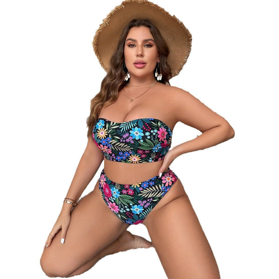 Women's bandeau bikini with floral design and high-waisted cut Mune Fashion
