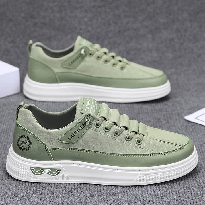 Men's Casual Low-Top Sneakers with Embossed Honeycomb Pattern and Cushioning Platform Sole Mune Fashion