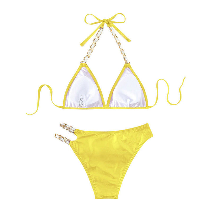 Women's Triangle Bikini with Gold Chain Details Mune Fashion