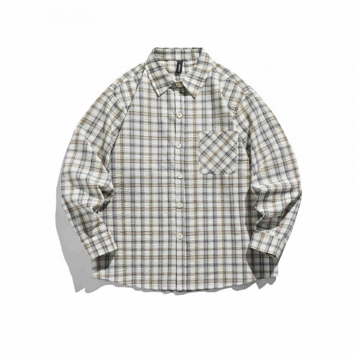 Unisex Checkered Overshirt made of lightweight Flannel in Relaxed-Boxy-Fit with chest patch pocket Mune Fashion