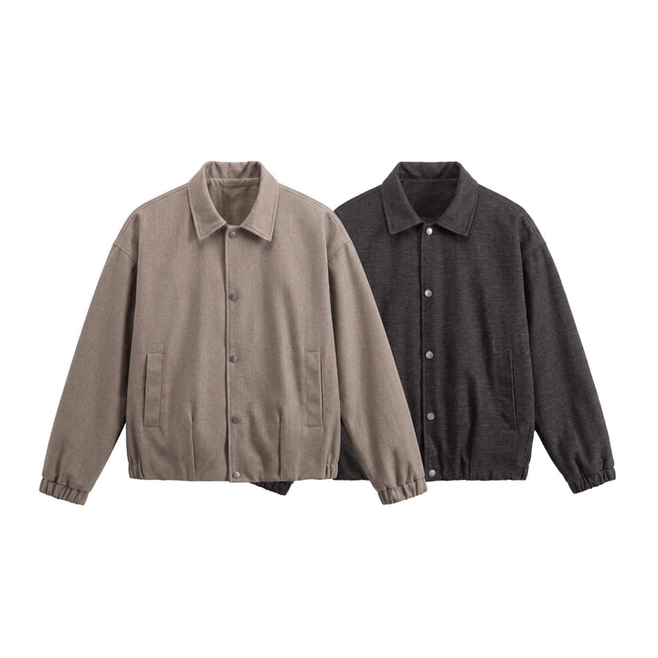 Men's short-cut wool blend blouson with concealed snap button placket Mune Fashion
